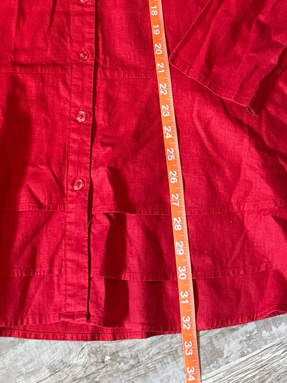 For Cynthia Vibrant Red Button-Front Dress size M - Picture 3 of 4